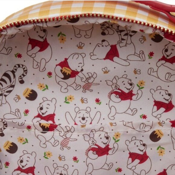 Winnie The Pooh Loungefly Backpack Purse Gingham Bee Honey - Picture 6 of 6